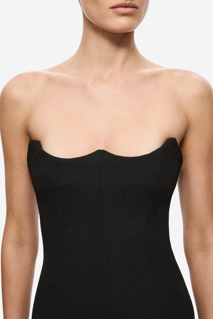 Misha Avatus Crepe Midi Dress - Black