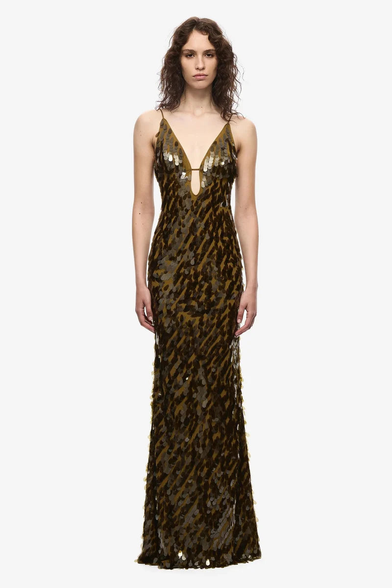 Misha Sapphire Sequin Maxi Dress - Plantation