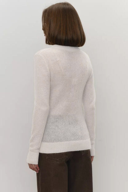 Mohair Round Neck Knit Top