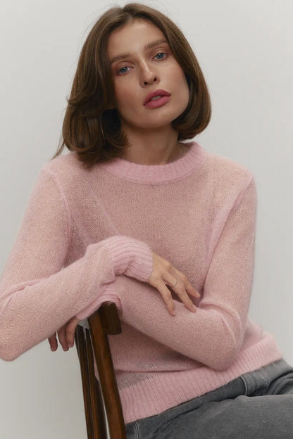 Mohair Round Neck Knit Top