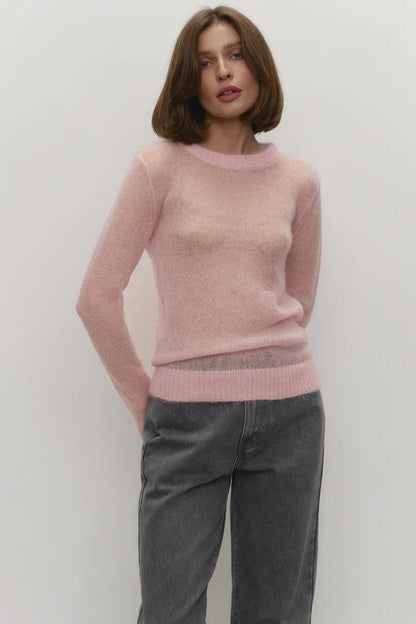 Mohair Round Neck Knit Top