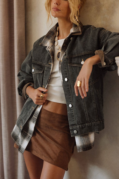 Moxie Cognac Vegan Suede Mini Skirt styled in a complete look from an alternate angle.