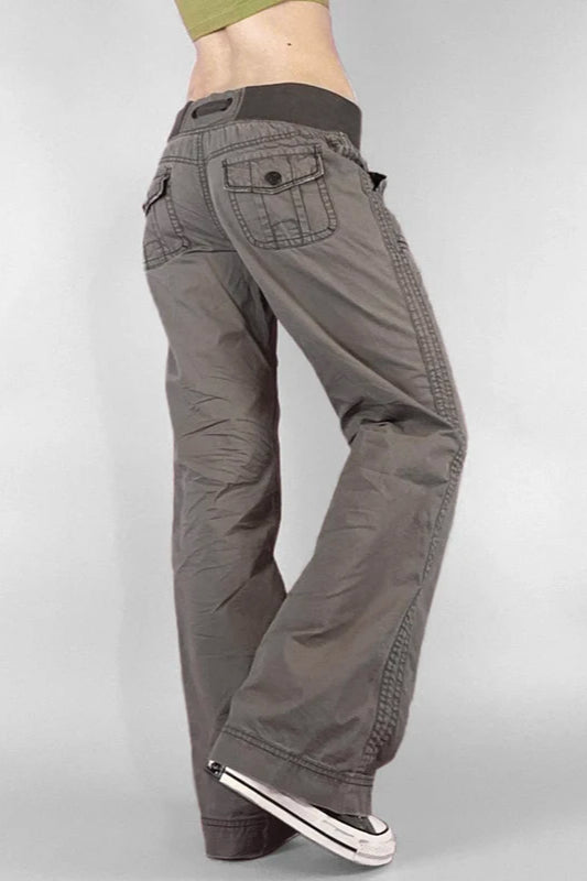Multi Pocket Low Waist Bootcut Jeans