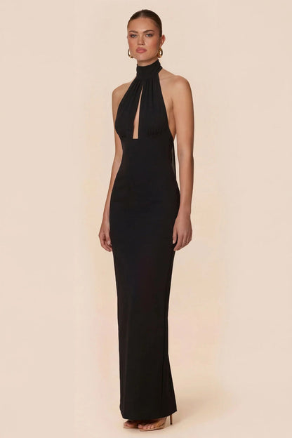 Nookie Martini Halter Gown - Black