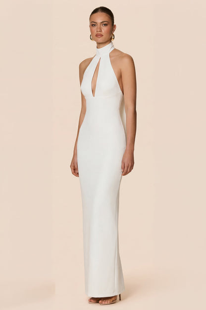 Nookie Martini Halter Gown - Ivory