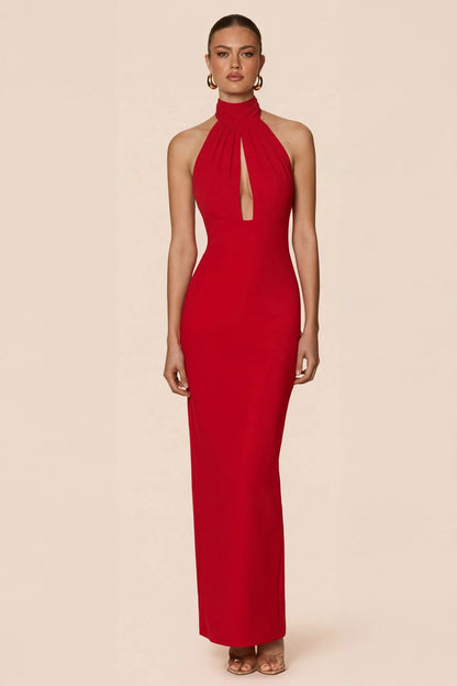 Nookie Martini Halter Gown - Red