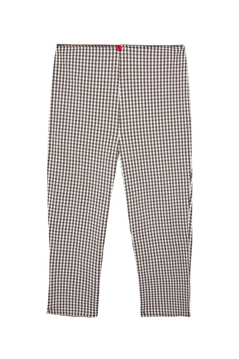 PABLITO black gingham capri pants, flat packshot by Rouje x Etam