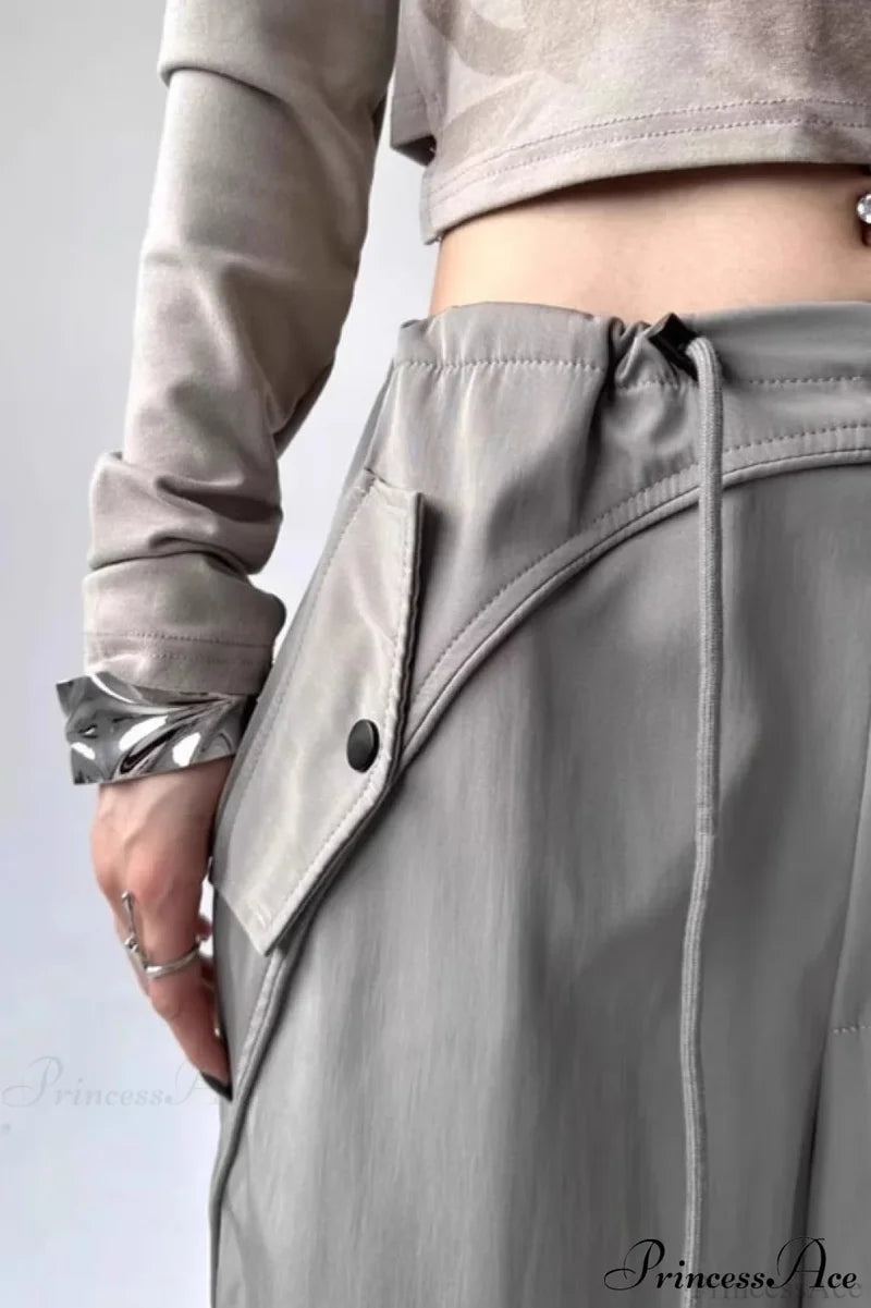 Parachute Wide-Leg Cargo Pants