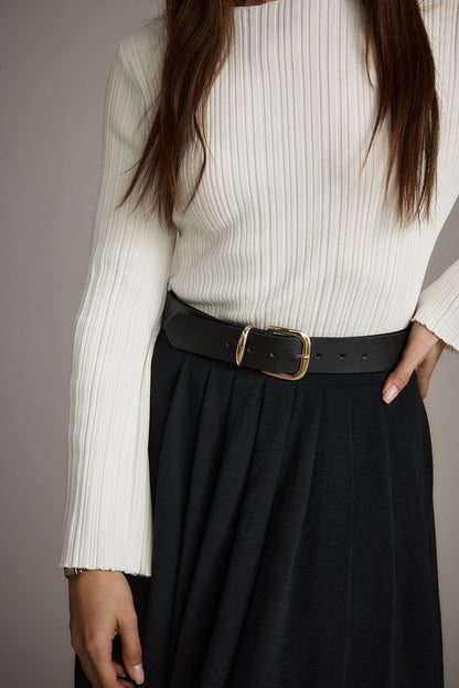 Perfect White Button Down + Skirt Combo paired with complementary accessories for a polished look.