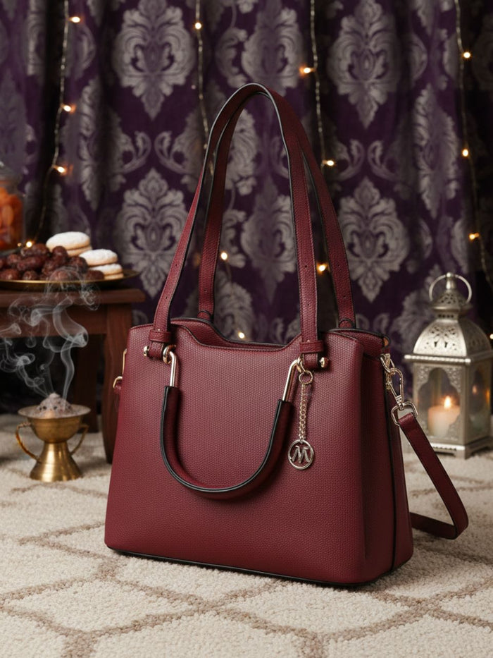 Phoebe Maroon Satchel Bag