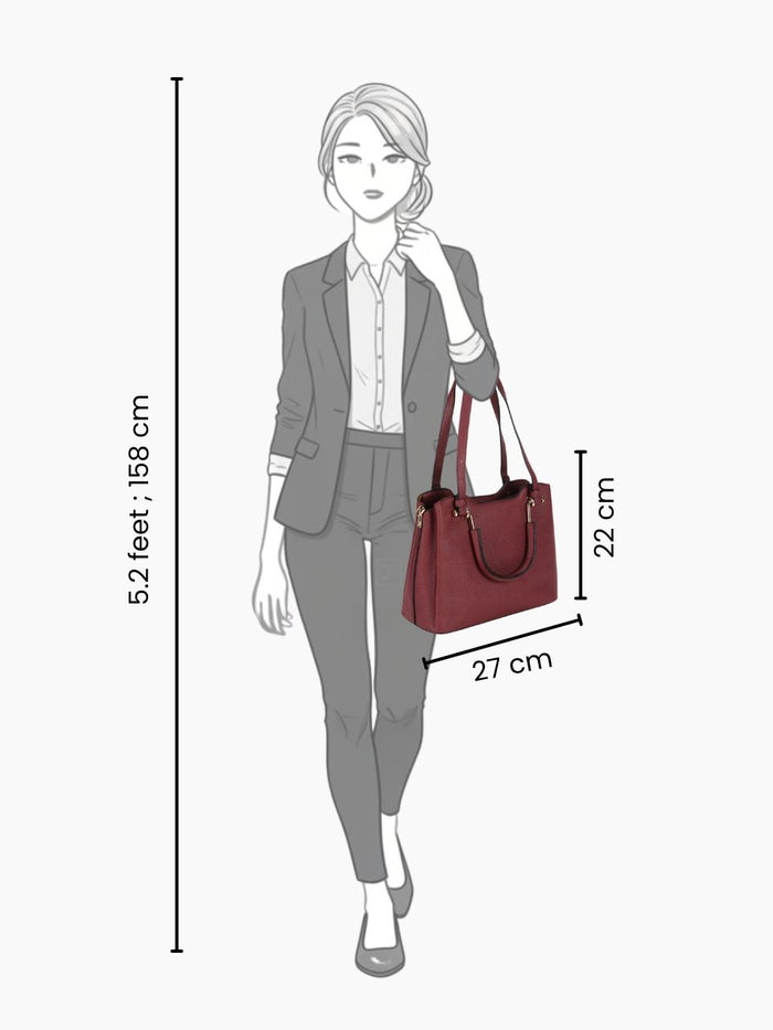 Phoebe Maroon Satchel Bag