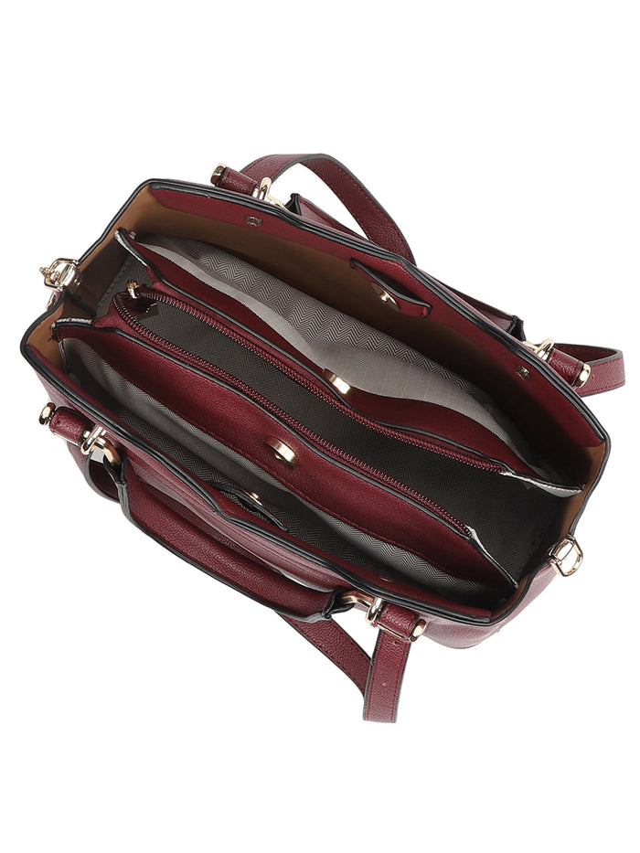 Phoebe Maroon Satchel Bag