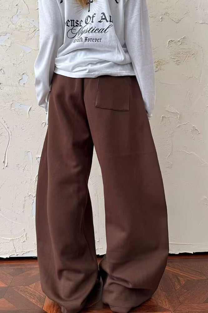 Plaid Patchwork Letter Graphic Baggy Sweat Pants