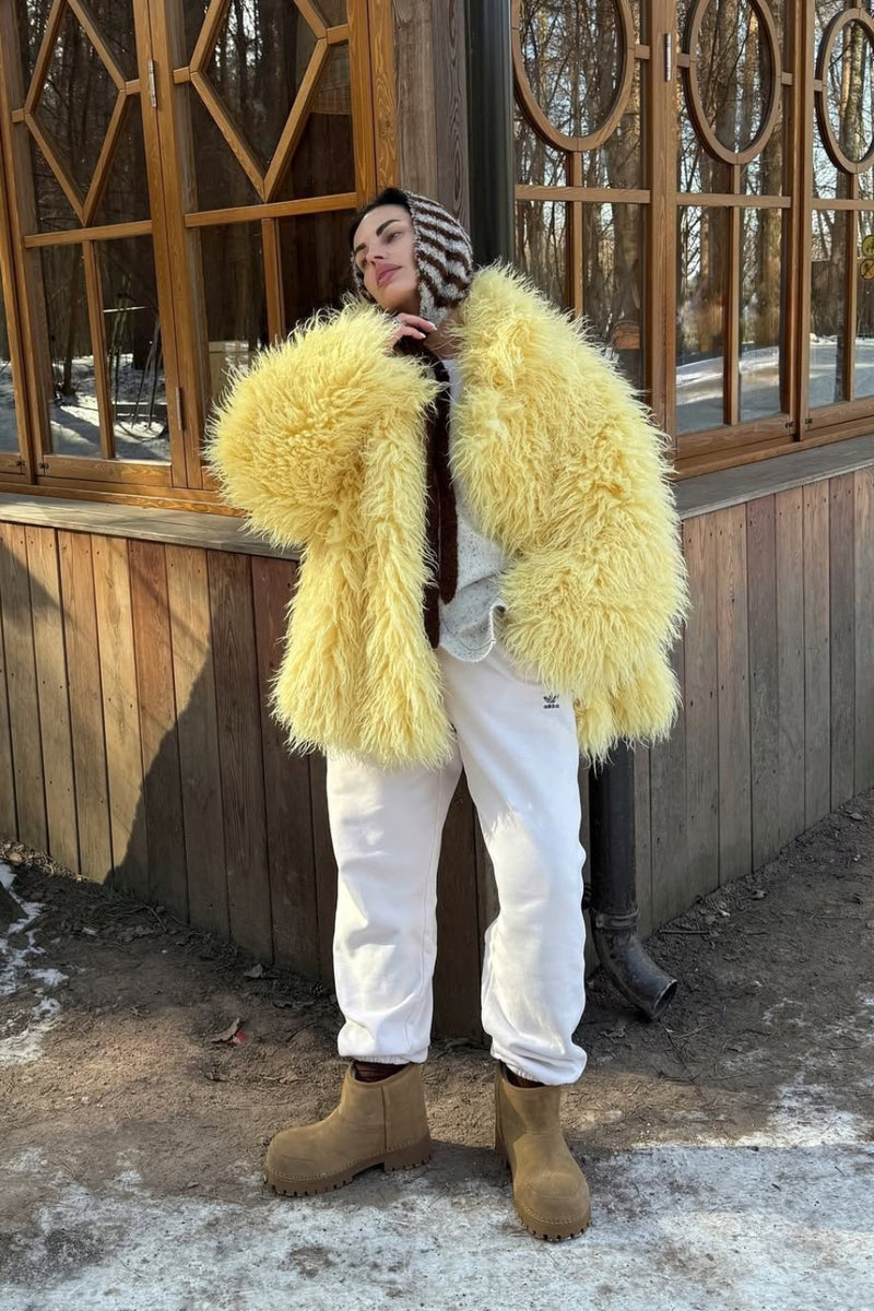 Plush Faux Animal Fur Thickened Warm Loose Coat