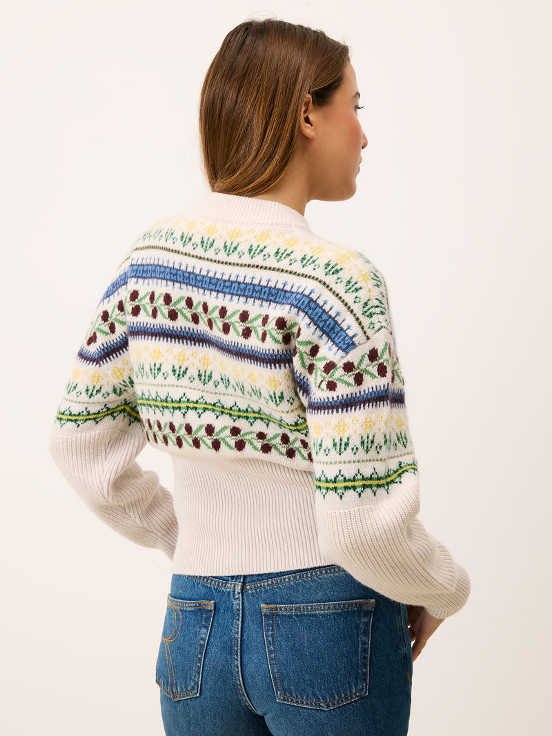 Back view of Ivy jacquard ecru