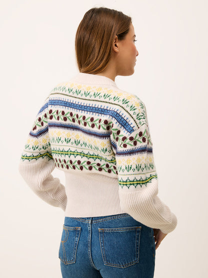 Back view of Ivy jacquard ecru