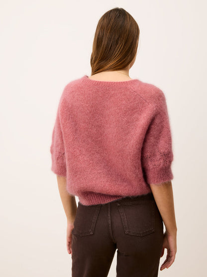 OLIVIA blush mohair sweater, back view by Rouje