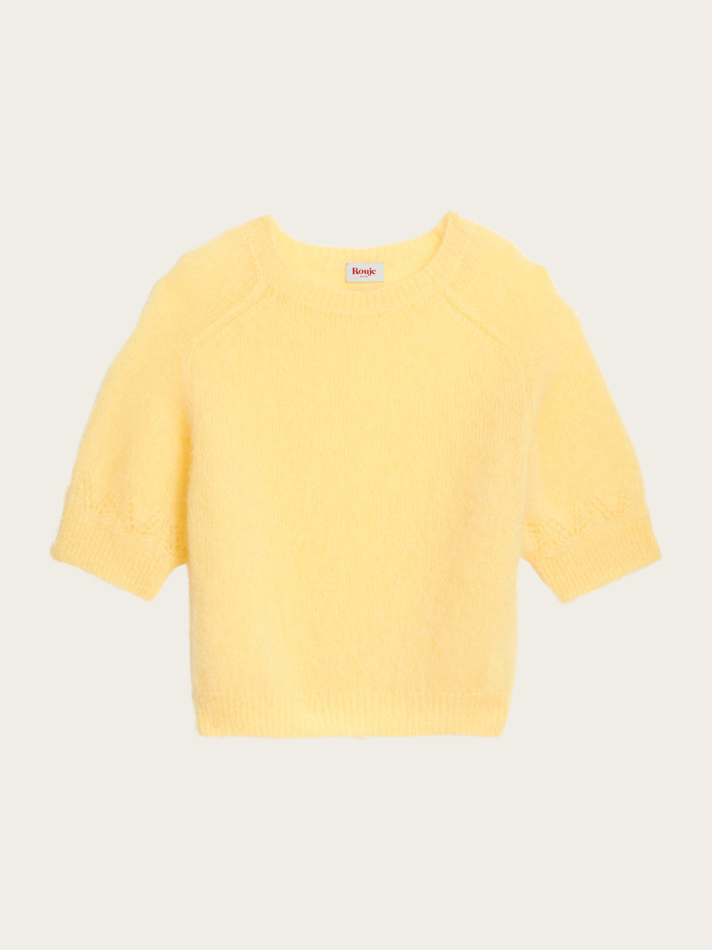 Olivia mohair sweater in yellow, flat packshot