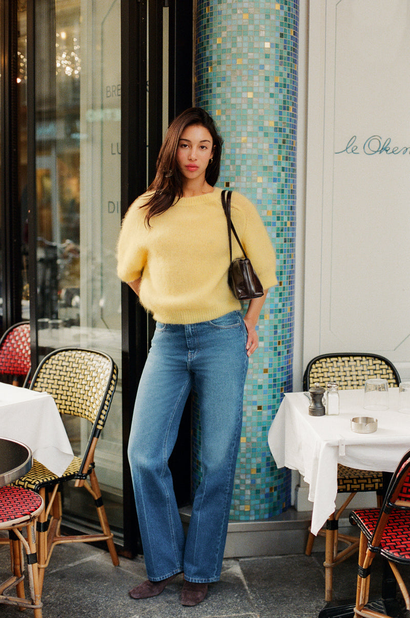 OLIVIA vanilla loose mohair sweater, additional view by Rouje