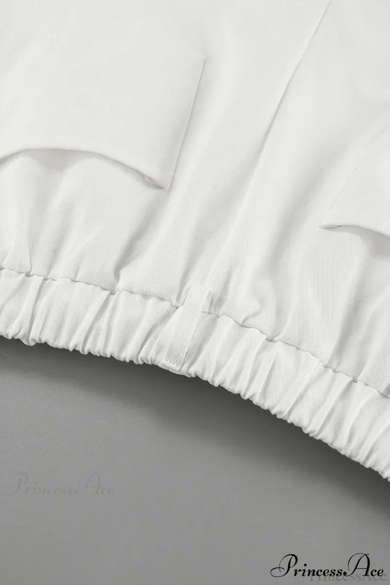 Pure Cotton White Drawstring Denim Pants