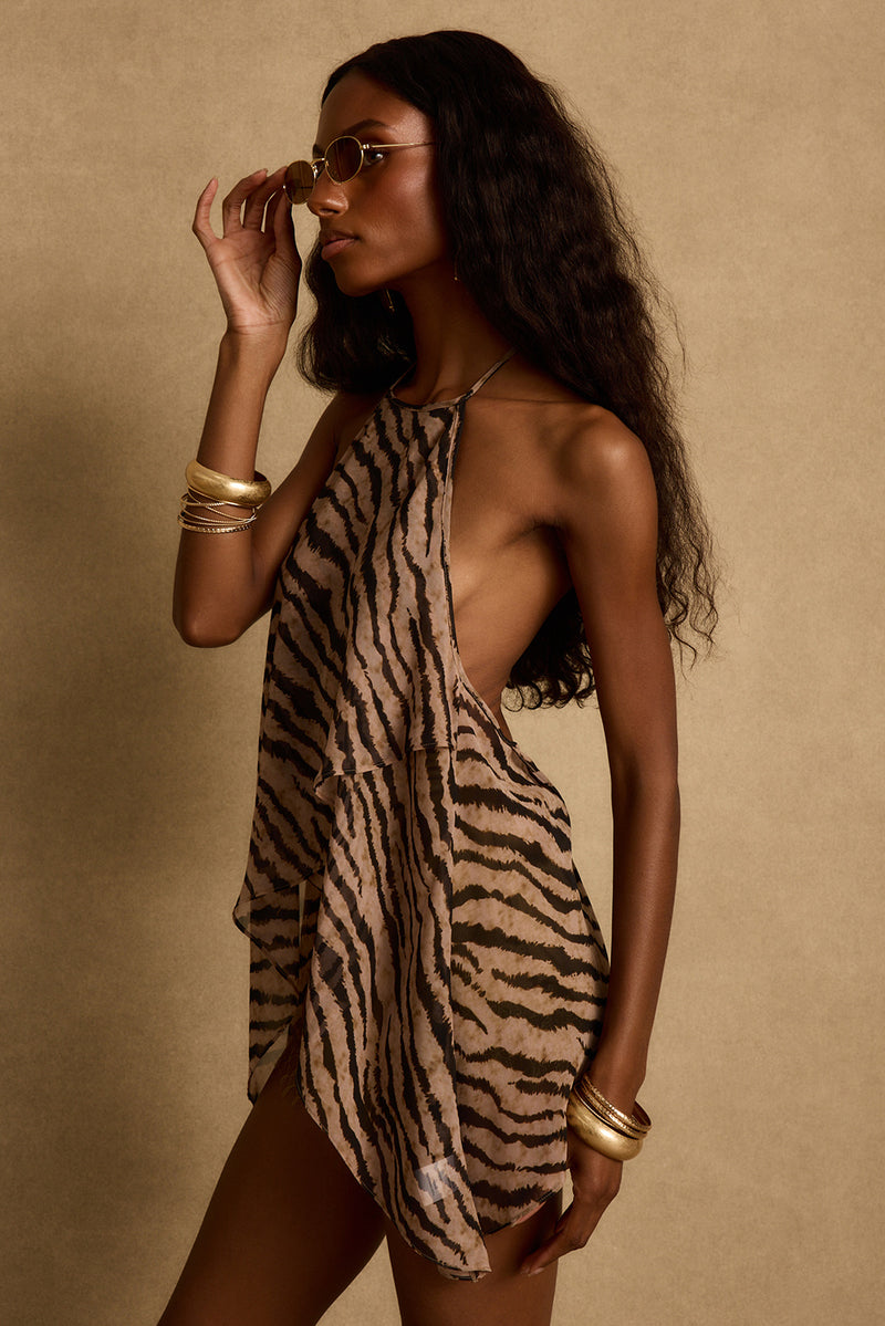 Rayna Tiger Stripe Halter Top