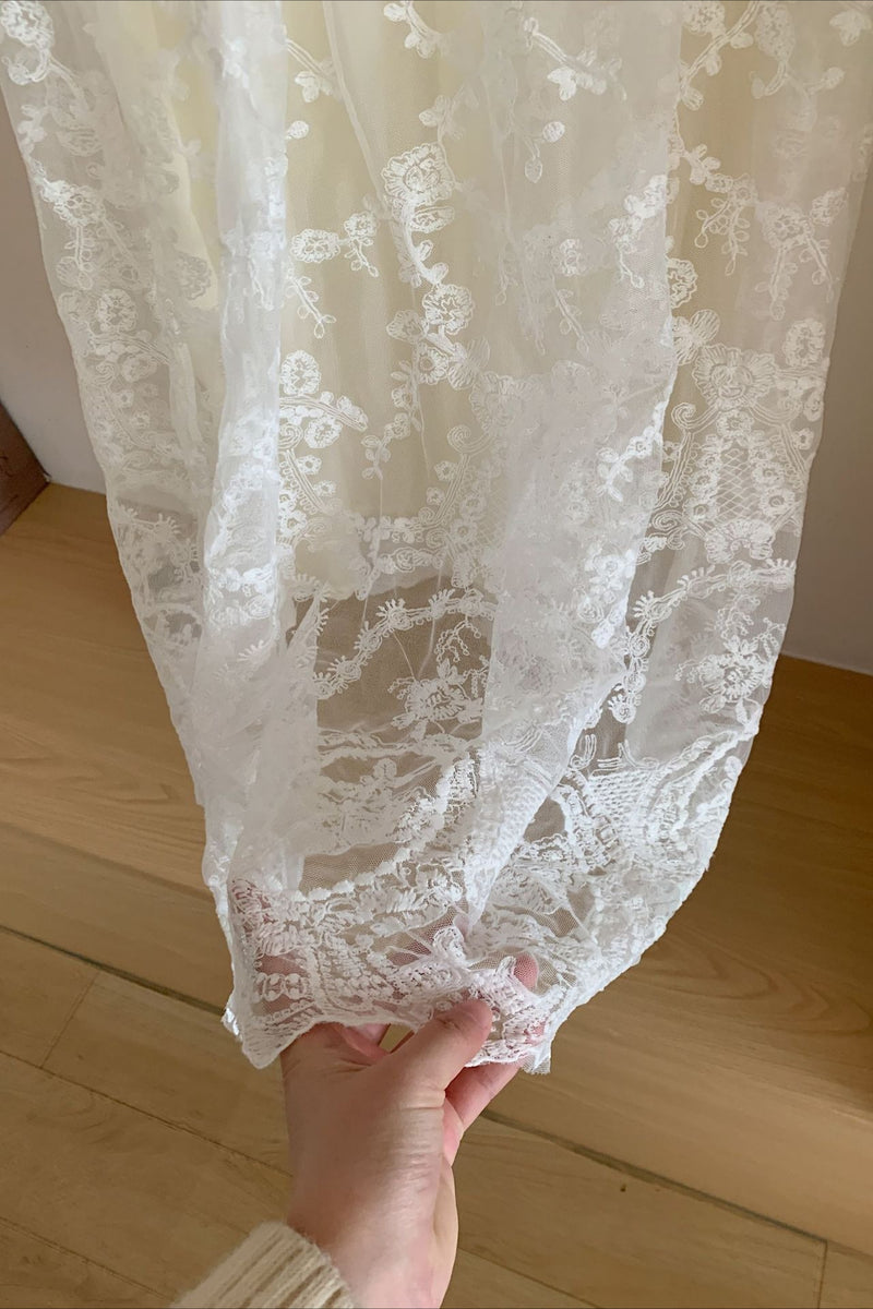 Relaxed Lace Vintage A Line Skirt