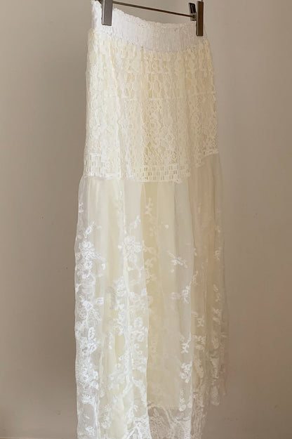 Relaxed Lace Vintage A Line Skirt