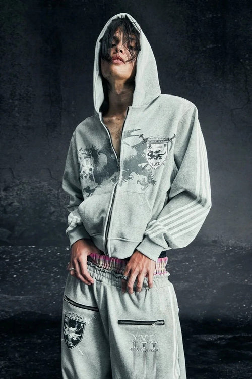 Retro Harajuku Zipper Hoodie