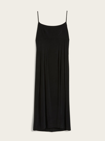 ANNICK black spaghetti strap midi dress, flat packshot by Rouje