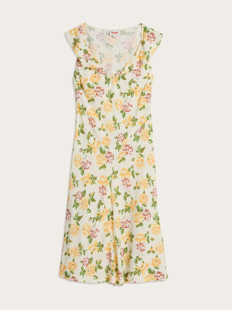 Asma sleeveless floral crepe midi dress, flat packshot