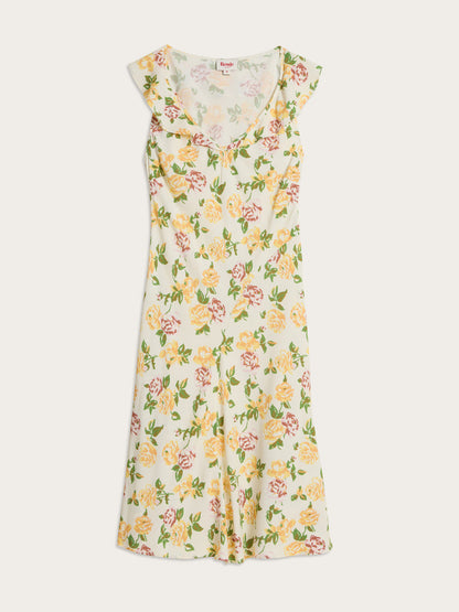 Asma sleeveless floral crepe midi dress, flat packshot