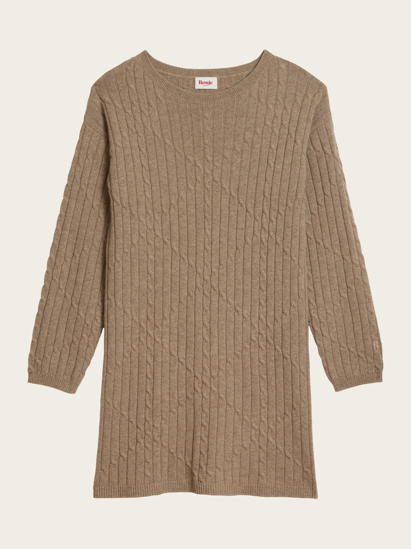Packshot of Dareen beige knit short dress