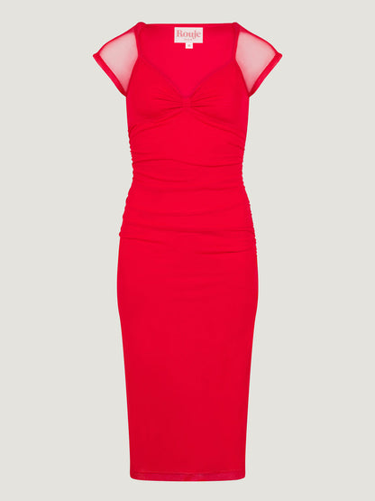 Laly dress, front view on white background.