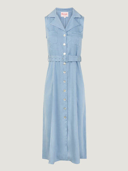 Rouje - Packshot of the Raquel blue dress