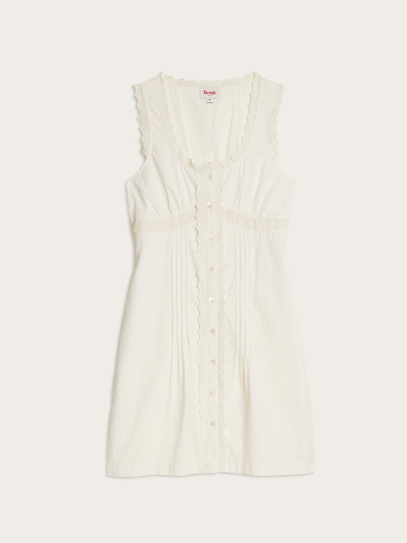 Shonie broderie anglaise corset style short dress, flat packshot