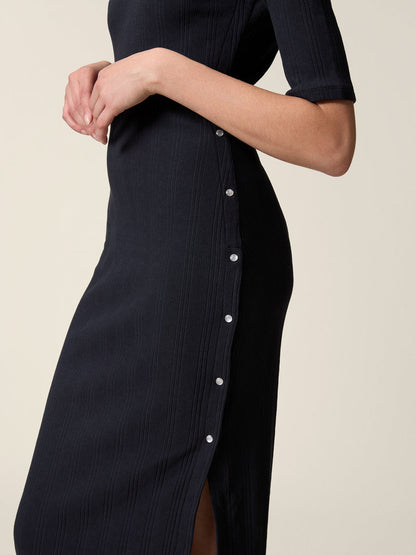 VIVIANE storm long pointelle dress, side view by Rouje
