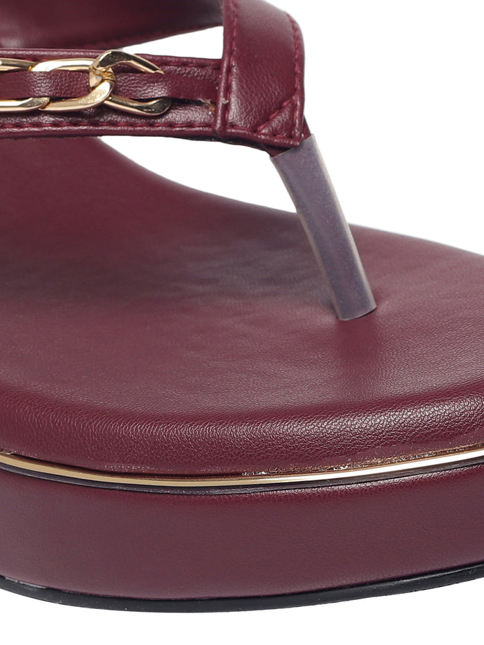 Rosalie Maroon Wedge Heels