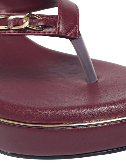 Rosalie Maroon Wedge Heels