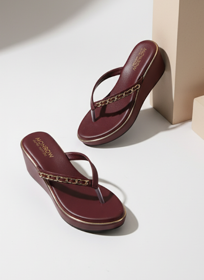 Rosalie Maroon Wedge Heels