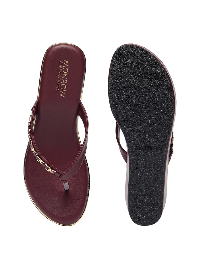 Rosalie Maroon Wedge Heels