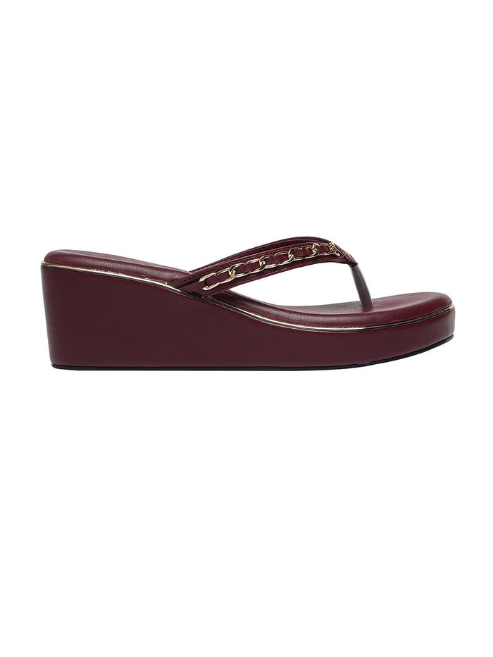 Rosalie Maroon Wedge Heels