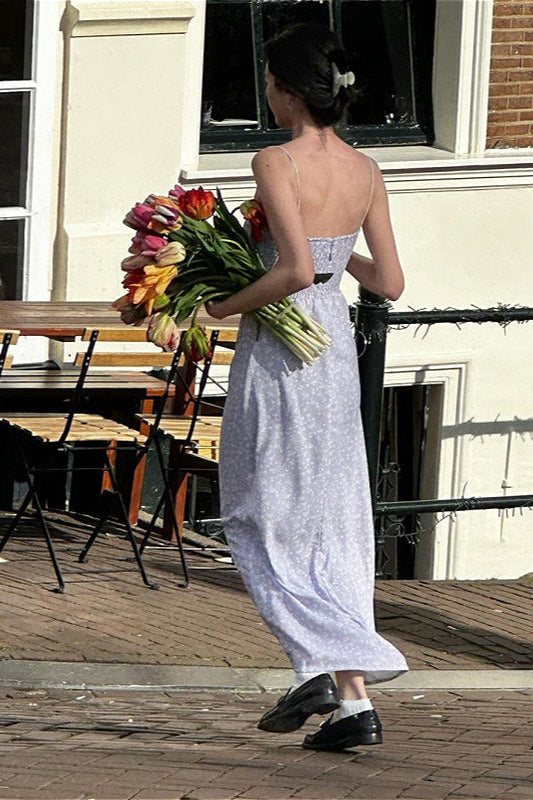 Ruffle Spaghetti Strap Maxi Floral Dress