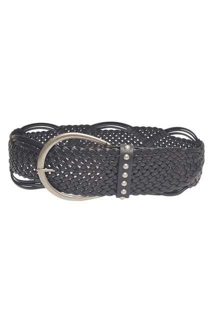 Alternate view of the black belt showing the design and craftsmanship.