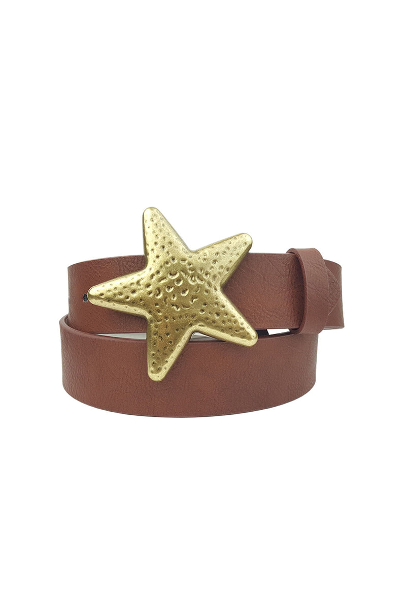Close-up of the Seaside Brown and Gold Belt showcasing the fabric texture and design details.