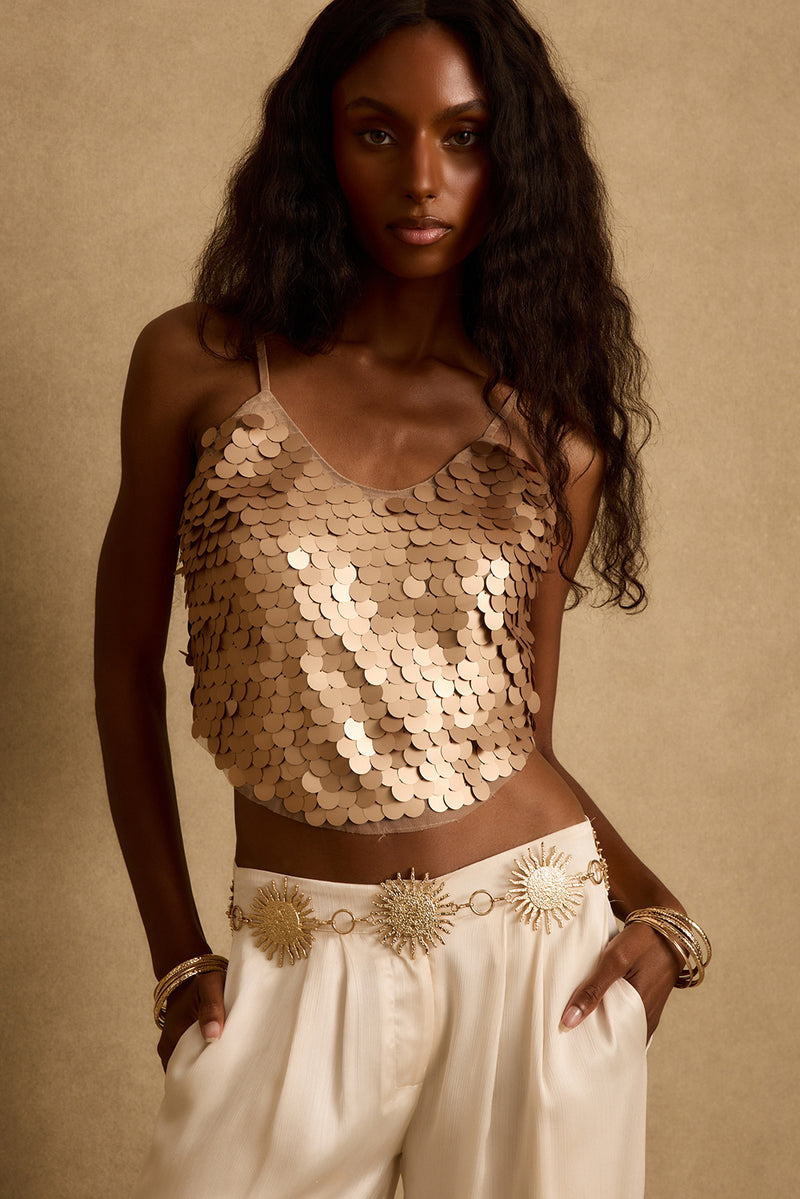 Seaton Rose Gold Payette Tank