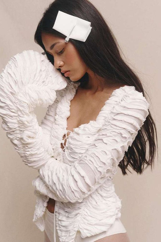 Sexy Cutout Tie-Waist Solid Long-Sleeve Cardigan