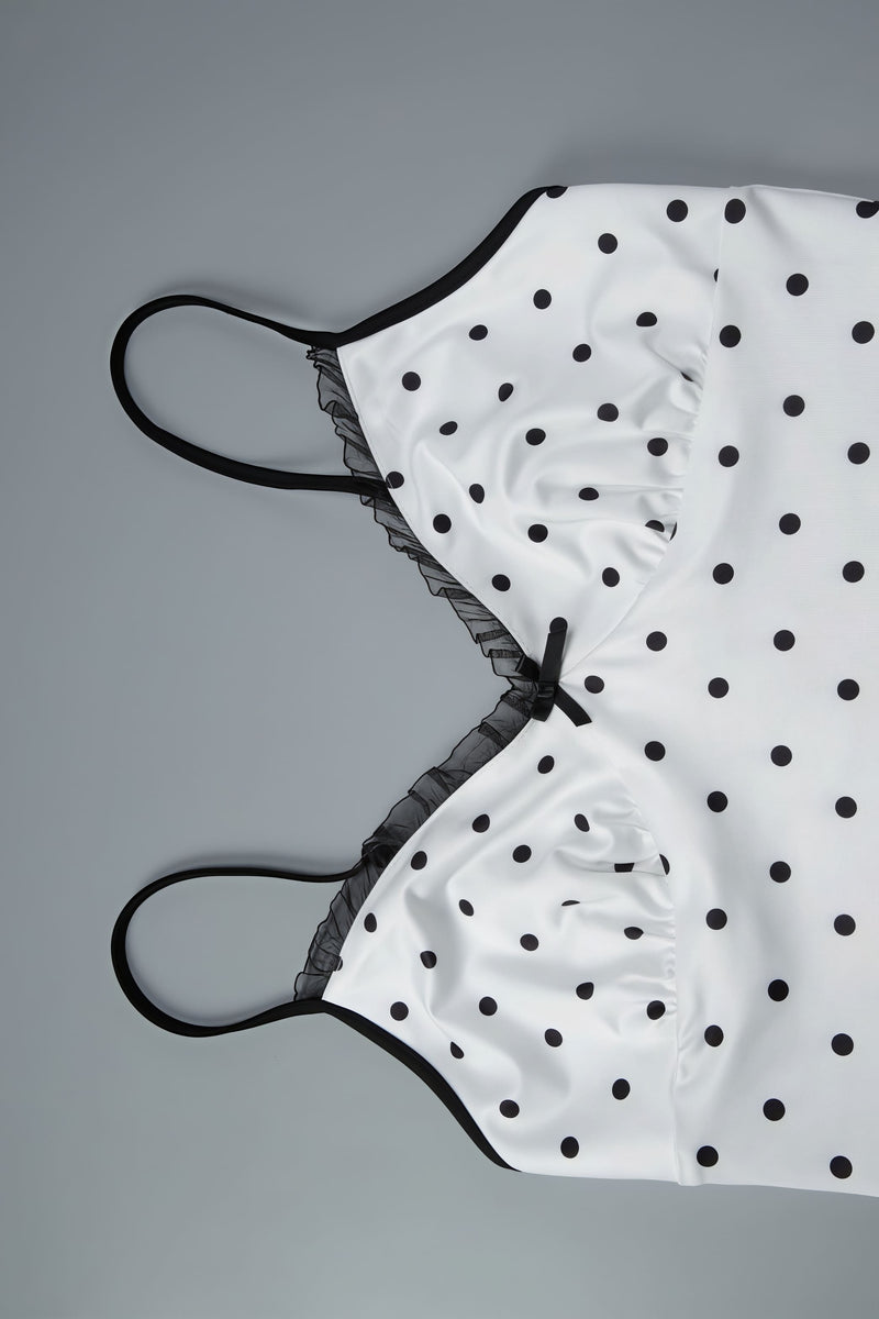 Sexy Polka Dot Cami Fitted Skirt Set