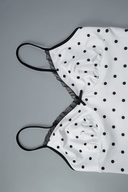 Sexy Polka Dot Cami Fitted Skirt Set