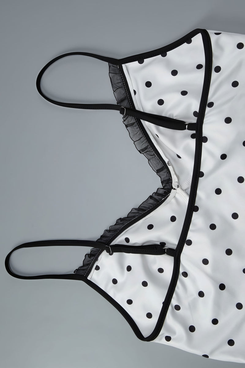 Sexy Polka Dot Cami Fitted Skirt Set