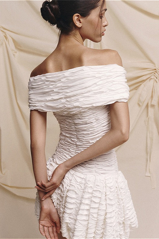 Sexy Solid Off Shoulder Backless Bodycon Mini Dress